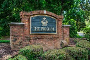 The Preserve neighborhood sign. Brickyard Plantation in Mount Pleasant, South Carolina